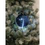 Pallina di Natale LED LUVELIA, 5 pezzi, blu scuro brillante, Ø8cm