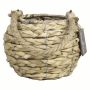 Lanterna di legno JUANITA con portacandela di vetro, manico, intrecciato, beige, 13cm, Ø17cm