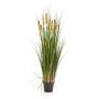 Cannuccia palude di plastica AISAKE con pannocchia, verde-giallo-marrone, 120cm