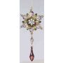 Ciondolo acrilico di fiore GARAH, goccia, verde-oro, 16cm, Ø8cm