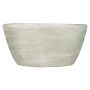 Vaso ovale in ceramica DELTA con scanalature, grigio chiaro-bianco, 30x15x14cm