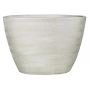 Vaso ovale in ceramica DELTA con scanalature, grigio chiaro-bianco, 33x16,5x23cm