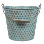 Secchio di zinco TRUMAN con manico, con motivo, blu-marrone, 14cm, Ø16,5cm