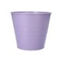 Vaso rotondo in zinco MICOLATO con scanalature, lilla, 16cm, Ø20,5cm