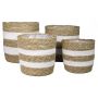 Fioriera PUMBA, 4 pezzi, beige-bianco, 18-27cm, Ø18-27cm