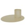Portalumino in metallo TERENCE per candele affusolate, fango, 4,5cm, Ø12,5cm