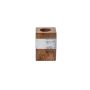 Portalumino rettangolare in legno KARLINA per candele affusolate, bianco naturale, 4x4x6cm