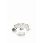 Portacandela in metallo RAQUEL con punta, per candele Ø5-6cm, bianco-oro, Ø10cm