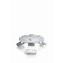 Portacandela in metallo RAQUEL con punta, per candele Ø5-6cm, bianco-argento, Ø10cm