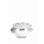 Portacandela in metallo RAQUEL con punta, per candele Ø7-8cm, bianco-oro, Ø12cm