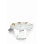 Portacandela in metallo RAQUEL con punta, per candele Ø10cm, bianco-oro, Ø14cm