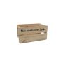 Scatola vino / scatola in legno GRETA, colore naturale, con scritta, 45x32x24cm