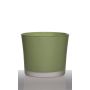 Vaso da fiori ALENA FROST, cilindro/rotondo, verde erba effetto opaco, 12,5 cm, Ø14,5 cm