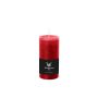 Candela a colonna / Candela di cera AURORA, rosso rubino, 12cm, Ø5,8cm, 42h - Made in Germany