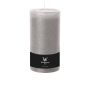 Candela a colonna / Candela di cera AURORA, grigio chiaro, 19cm, Ø10cm, 155h - Made in Germany