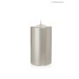 Candela di Natale / Candela a colonna ROSELLA, argento, 13cm, Ø7cm, 52h - Made in Germany