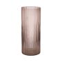 Vaso moderno in vetro SORCHA con scanalature, rosa pallido-trasparente, 30cm, Ø12,5cm