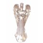 Figura d'angelo decorativo PINTA, fiore in mano, argento-rame, 30cm
