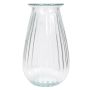 Vaso da fiori in vetro DORITA con scanalature, trasparente, 21cm, Ø13cm