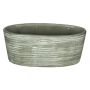 Ciotola ovale in ceramica per orchidee ADELPHOS, scanalature, grigio-marrone, 33x15x15cm