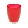 Vaso quadrato YULE in vetro, rosso, 17x13,5x13,5cm,