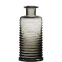 Bottiglia di vetro STUART con scanalature, grigio-trasparente, 21,5cm, Ø9,5cm
