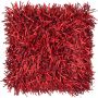 Cuscino DAKIRA, rosso, frange lunghe, 45x45cm