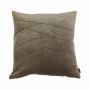 Cuscino in velluto NOELANI, cuciture decorative oblique, marrone chiaro, 45x45cm