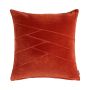 Cuscino in velluto NOELANI, cuciture decorative angolari, arancione, 45x45cm