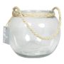 Vaso a sfera per candele DAVY in vetro, con manico, trasparente, 15cm, Ø18cm