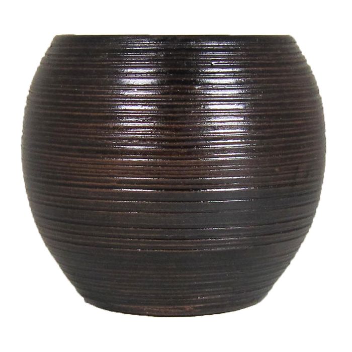 INNA-Glas Vaso In Ceramica Nero – Portavasi Conico Per Piante Da Interno (Ø32 X H27 Cm)