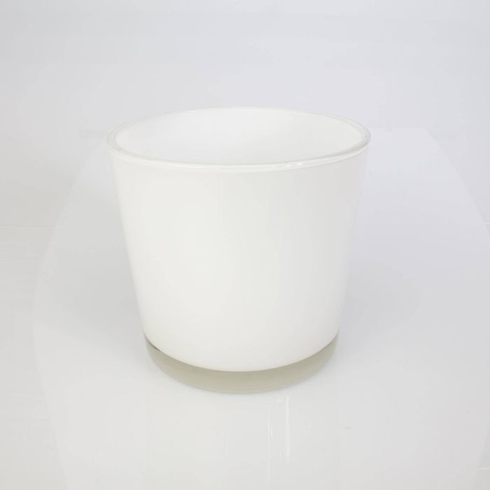 INNA-Glas Vaso Rotondo Alena In Vetro Rosso, 16x17 Cm, Made In EU, Per Fiori E Piante
