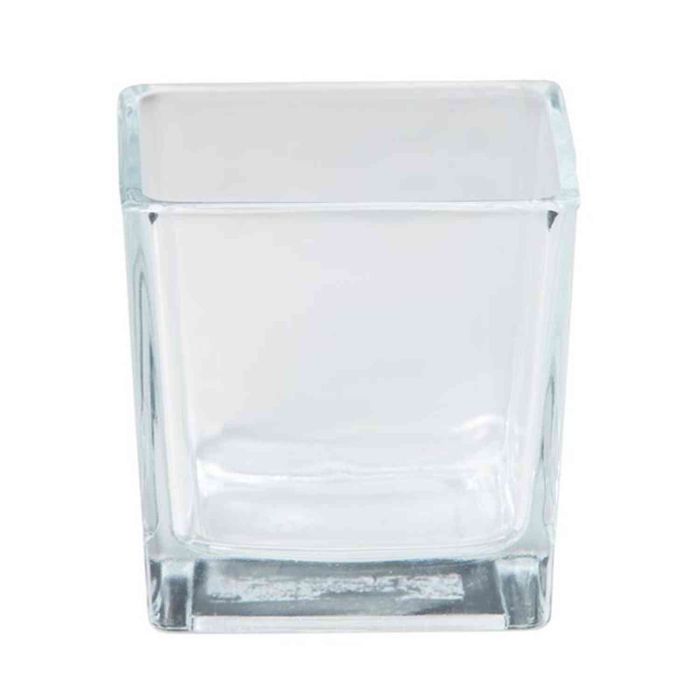 INNA-Glas Portacandela Kim, cubetto/Quadrato, Trasparente, 8x8x8cm - Vetro per Candele - Vasetto