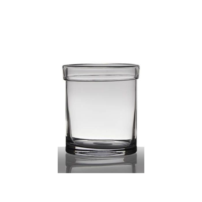 INNA-Glas Vaso Briano Cilindrico In Vetro Trasparente | 13 Cm Diametro, 12,5 Cm Altezza, Portafiori O Piante