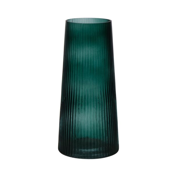 Bottiglia di vetro STUART con scanalature, grigio-trasparente, 21,5cm, 9, 5cm
