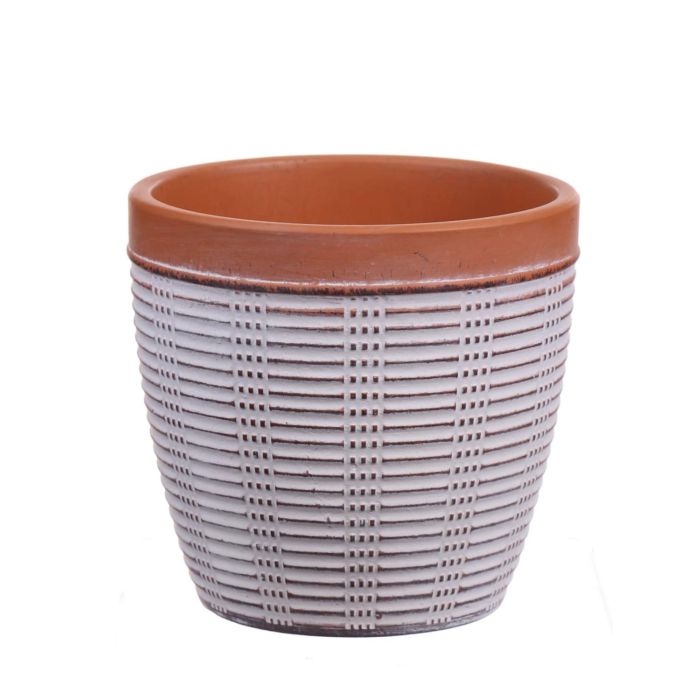 Noor Living Vaso Rettangolare Effetto Cemento – 20x9,5x9,5 Cm, Grigio, Con Motivo Foglie 3D