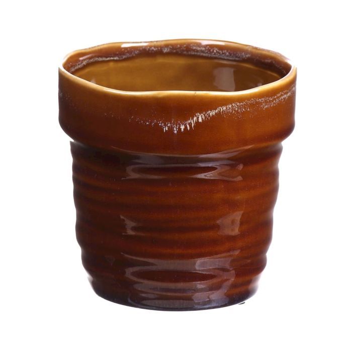 Allegro Bargains - Vaso da fiori in argento lucido, altezza 15 cm, in ceramica
