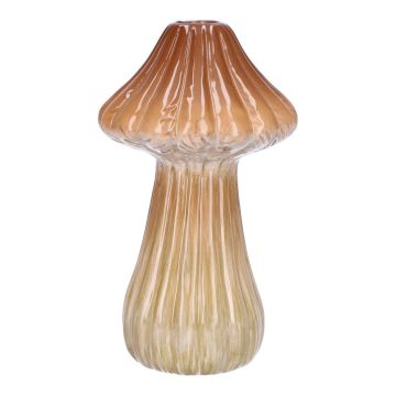 Portafiori RATBURGA, a forma di fungo, ceramica, scanalature, marrone-beige, 16cm, Ø9cm Portafiori RATBURGA, a forma di fungo, ceramica, scanalature, marrone-beige, 16cm, Ø9cm