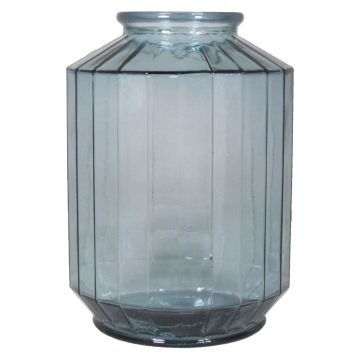 Vaso di vetro decorativo LOANA, blu-trasparente, 35cm, Ø25cm, 12L