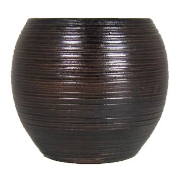 Vaso da piante CATARI in ceramica, scanalature, marrone, 32cm, Ø35cm