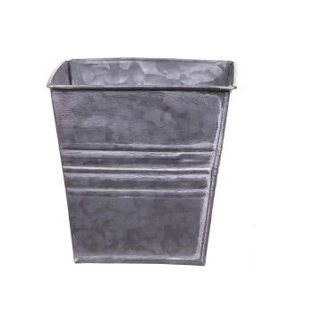 Vaso quadrato MICOLATO con scanalature, zinco, grigio, 15x15x15cm