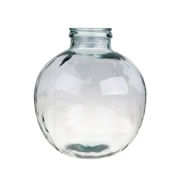 Bottiglia rotonda di vetro ORNELA, riciclata, azzurro-trasparente, 35cm, Ø31cm