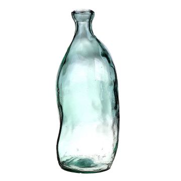 Bottiglia decorativa in vetro non sagomata WINNY, riciclata, blu-trasparente, 35 cm, Ø 14,5 cm