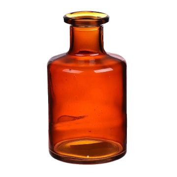 Bottiglia in vetro BARTOLOMEA, arancio-marrone-trasparente, 11,8 cm, Ø6,8 cm