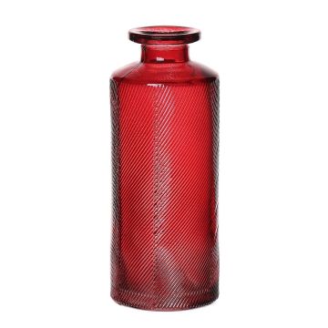 Bottiglia in vetro EMANUELA, motivo a grani, bordeaux-trasparente, 13,2cm, Ø5,2cm