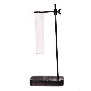 Bicchiere decorativo da laboratorio AUDREY con supporto, trasparente-nero, 12x8x28cm