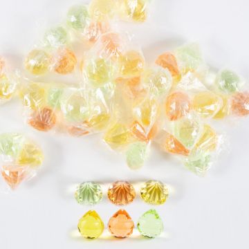 Ciondolo con pietre decorative acriliche LUVANA, palla di diamanti, 48 pezzi, giallo-arancio-verde, 4cm