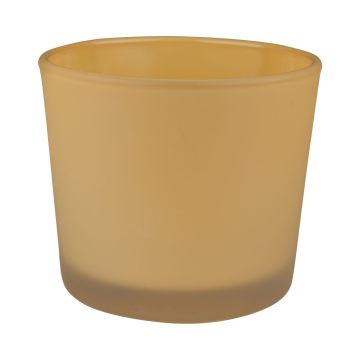 Fioriera di vetro ALENA FROST, giallo sabbia opaco, 11cm, Ø11,5cm