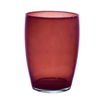 Vaso rotondo in vetro HENRY, rosso-trasparente, 20cm, Ø14cm