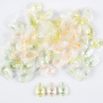 Ciondolo con pietre decorative acriliche LUVANA, diamante, 48 pezzi, giallo-verde-arancio, 4cm